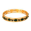 Traditional Gold Plated Green Enamel Nagapadam Style Bangle