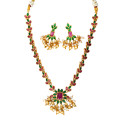 Stunning Antique Floral Kemp Stone Necklace Set