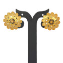 Elegant Gold Plated Floral Designer Big Stud Earrings