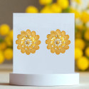 Elegant Gold Plated Floral Designer Big Stud Earrings