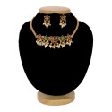 Antique Gold Plated Floral Kemp Stones Choker Set