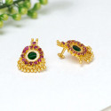 Kerala Gold Plated Palakka Style Round Enamel Ear Studs