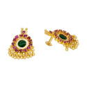 Kerala Gold Plated Palakka Style Round Enamel Ear Studs