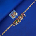 Antique Gold Plated Floral Kemp Stones Choker Set