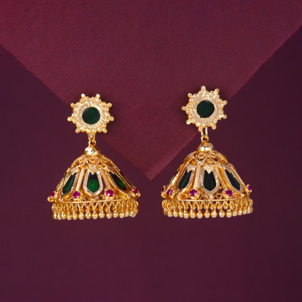 Premium Gold Plated Big Nagapadam Jhumka Earrings