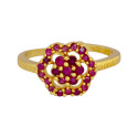 Appealing Gold Plated Floral Stone Adjustable Finger Ring
