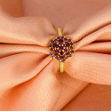 Appealing Gold Plated Floral Stone Adjustable Finger Ring