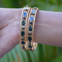 Traditional Gold Plated Green Enamel Nagapadam Style Bangle