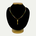 Gold Plated Crystal Beads Pearl Tassel Pendant Chain
