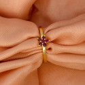 Dazzling Gold Plated Adjustable Floral Stone Finger Ring
