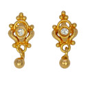 Cute Small Gold Plated White Stone Stud Earrings