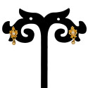 Cute Small Gold Plated White Stone Stud Earrings