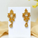 Cute Small Gold Plated White Stone Stud Earrings