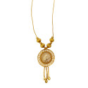 Beautiful Gold Plated Round Mesh Chain With Big Round Floral Pendant