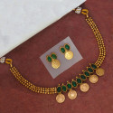 Antique Triple Layer Stone Lakshmi Kashu Necklace Set
