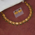 Antique Finish Lakshmi Kasu Kemp Necklace Set