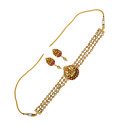 Antique Triple Layered Lakshmi Kemp Pendant Choker Set