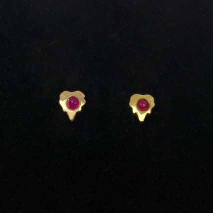 Gold Plated Elegant Design Ruby Nose/Second Studs