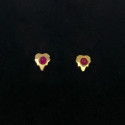Gold Plated Elegant Design Ruby Nose/Second Studs