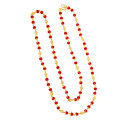 Gold-Plated Red Crystal Beaded Chain
