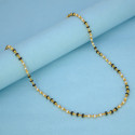 Classy Gold Plated Black Crystal Pearl Mala