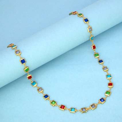 Fashionable Light-weight Multi-colour Stone Chain