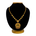 Antique Floral Semi-precious Stone Lakshmi Pendant Necklace