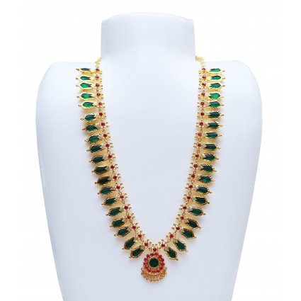 Kerala Traditional green broad Nagapadam Necklace