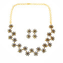 Semi-Precious Blue Sapphire Floral Necklace Set