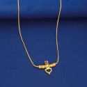 Simple Gold Plated Ruby Palakka Pendant Necklace