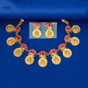 Ethnic Lakshmi Kasu Lotus Necklace Set