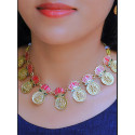Ethnic Lakshmi Kasu Lotus Necklace Set