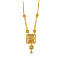 Matte Gold Plated Traditional Square Pendant Necklace
