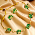 Trendy Matte Finish Lotus Necklace Set