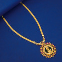 Classy Gold Plated Lakshmi Stone Pendant Necklace