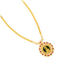 Classy Gold Plated Lakshmi Stone Pendant Necklace