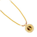 Classy Gold Plated Lakshmi Stone Pendant Necklace