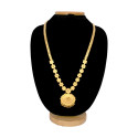 Matte Gold-Plated Filigree Pendant Floral Long Chain