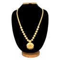 Matte Gold-Plated Filigree Pendant Floral Long Chain