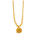 Matte Gold-Plated Filigree Pendant Floral Long Chain