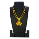 Dual Chain Victorian Antique Gold-Plated Stone Necklace