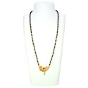 Gold Plated Peacock Stone Pendant Mangalsutra Chain