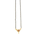 Gold Plated Black Beads Peacock Pendant Mangalsutra