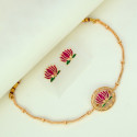 Trendy Matte Finish Lotus Necklace Set