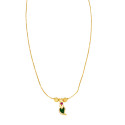 Small Gold Plated Green Mango Pendant Chain