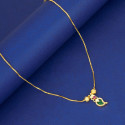 Small Gold Plated Green Mango Pendant Chain