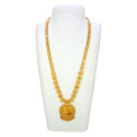 Classic Matte Gold Plated Floral Long Chain