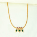 Simple Three Petal Gold-Plated Nagapadam Necklace