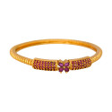 Exquisite Matte Gold Plated Ruby Designer Bangle