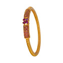 Exquisite Matte Gold Plated Ruby Designer Bangle